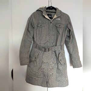 The North Face Grey Plaid Trench Coat